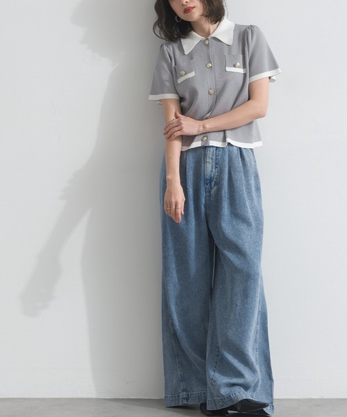 【デニムネイビー再入荷】接触冷感 9.5oz とろみ リヨセル デニム イージー バギーパンツ【2026年春新作】