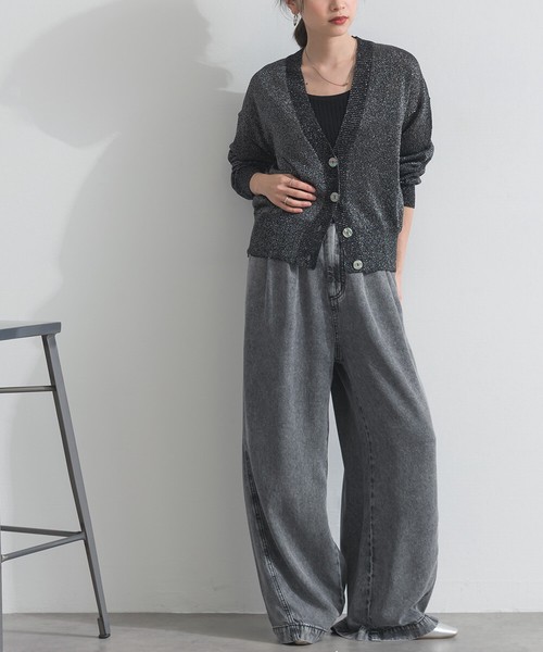 【デニムネイビー再入荷】接触冷感 9.5oz とろみ リヨセル デニム イージー バギーパンツ【2026年春新作】