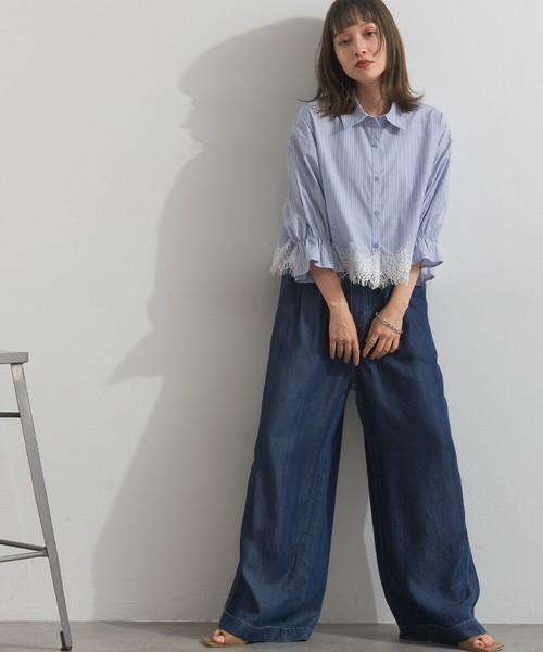 【デニムネイビー再入荷】接触冷感 9.5oz とろみ リヨセル デニム イージー バギーパンツ【2026年春新作】