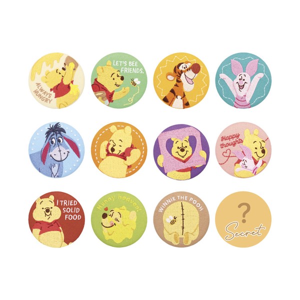 【7月入荷予定】 ディズニーシークレット刺繍缶バッジ　Winnie　the　Pooh／単品（12種）
