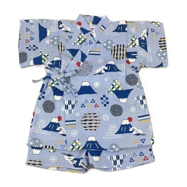 日本製つむぎクロ富士山甚平スーツ（100cm〜160cm）