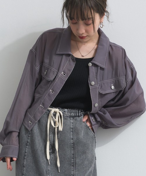 【再生産再入荷】配色ステッチ シアー Gジャン【2026年春夏】【定番アイテム】