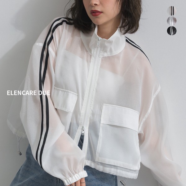 【再生産再入荷】シアー オーガンジー Wジップ ラインブルゾン トラックジャケット【2026年春夏】