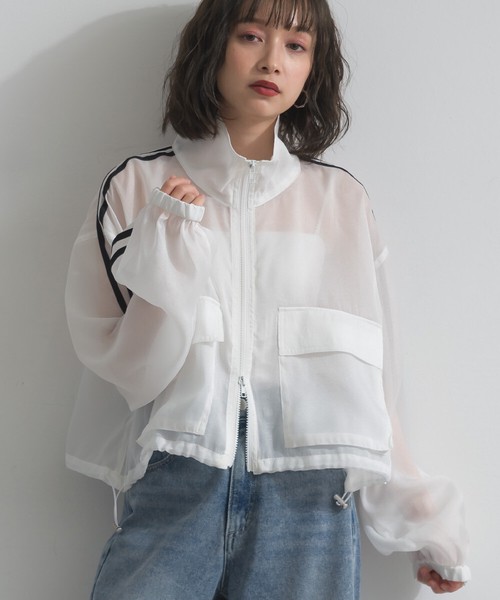 【再生産再入荷】シアー オーガンジー Wジップ ラインブルゾン トラックジャケット【2026年春夏】