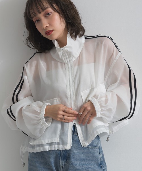 【再生産再入荷】シアー オーガンジー Wジップ ラインブルゾン トラックジャケット【2026年春夏】
