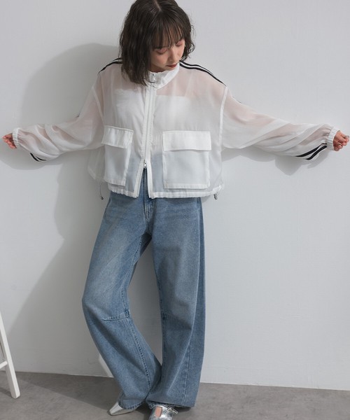 【再生産再入荷】シアー オーガンジー Wジップ ラインブルゾン トラックジャケット【2026年春夏】