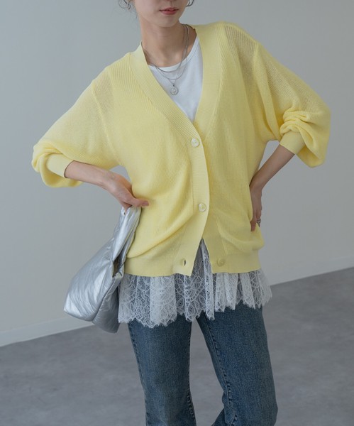 ◇再入荷◇【2026SS新商品】裾ひげレースタンクトップ　/　トップス　髭レース　裾レース　インナー
