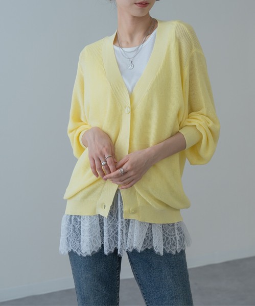 ◇再入荷◇【2026SS新商品】裾ひげレースタンクトップ　/　トップス　髭レース　裾レース　インナー