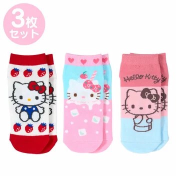 【サンリオ】キッズスニーカーインソックス3足セット