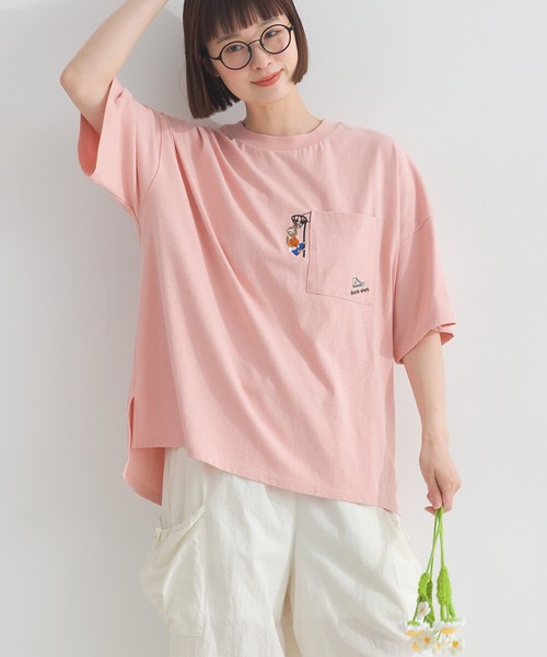 【在庫限り！】16OE天竺 アニマル アククティブ 刺繍  Tシャツ 半袖