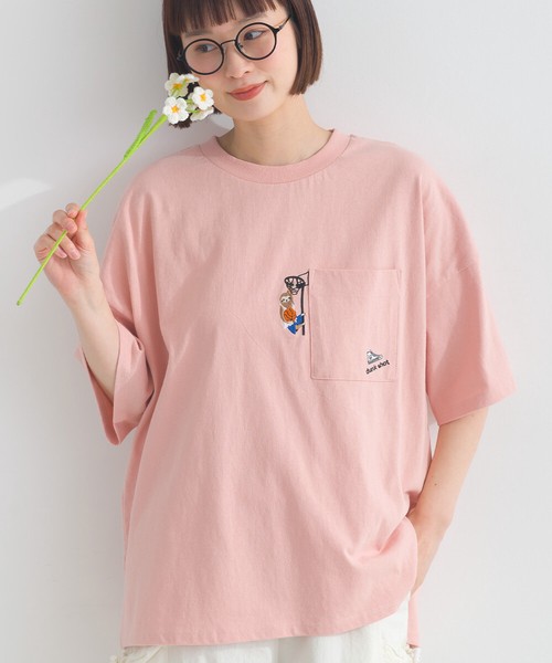 【在庫限り！】16OE天竺 アニマル アククティブ 刺繍  Tシャツ 半袖