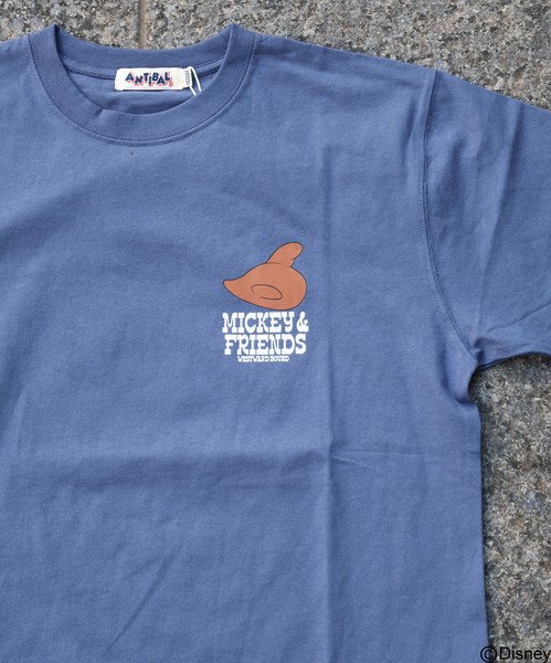 【ミッキーマウス】ウエスタンミッキーカスレプリントベーシックサイズTEE