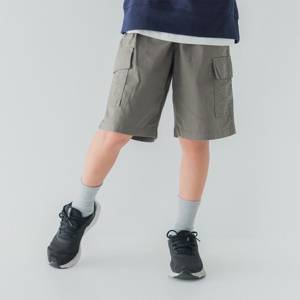 夏定番　さらさら　ストレッチ素材　カーゴハーフパンツ　（110-160cm）93527　/　93528