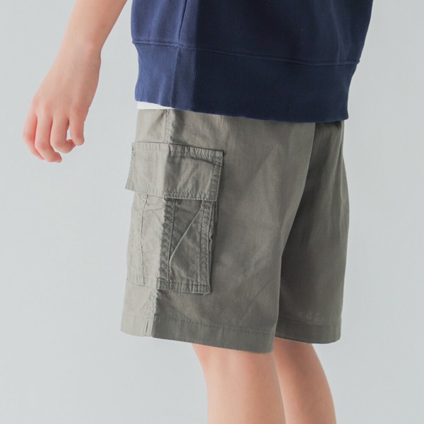 夏定番　さらさら　ストレッチ素材　カーゴハーフパンツ　（110-160cm）93527　/　93528