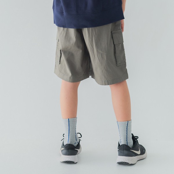 夏定番　さらさら　ストレッチ素材　カーゴハーフパンツ　（110-160cm）93527　/　93528