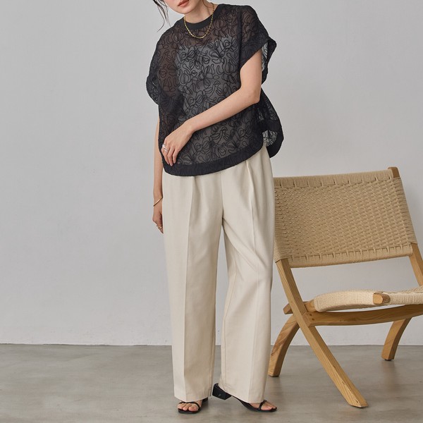 フレンチリネン ストレートパンツ 2026新作 春夏