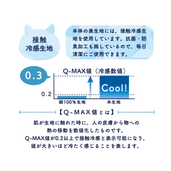 にゃふにゃふ ひんやりとろける豆型クッション 接触冷感 抗菌防臭