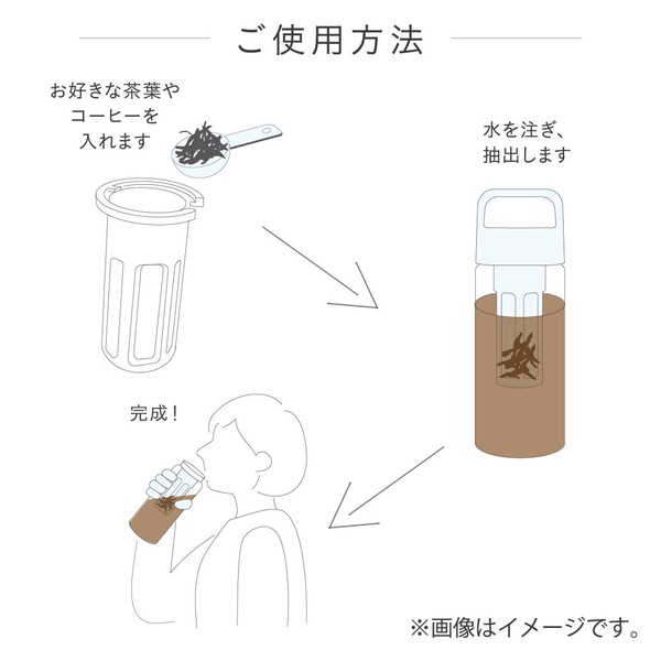 ◆ WB-05B ストレーナー付ウォーターボトル500ml モカベージュ