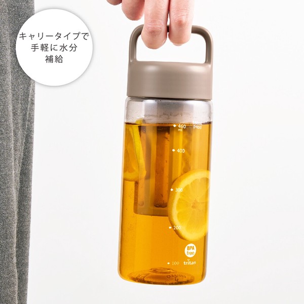 ◆ WB-05B ストレーナー付ウォーターボトル500ml モカベージュ