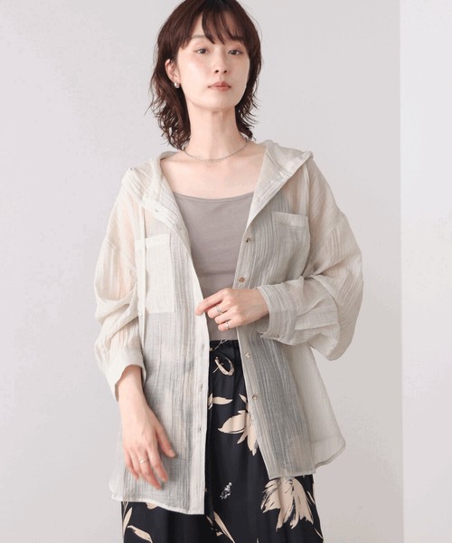【SALE】新色追加：フーデットシャツ◇上品な質感のレーヨン混素材 2026新作