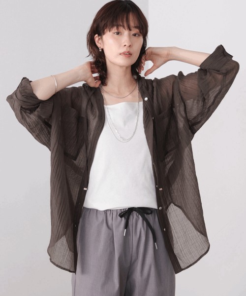 【SALE】新色追加：フーデットシャツ◇上品な質感のレーヨン混素材 2026新作