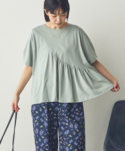 【Saltarse】切替アシンメトリーフレアカットソー