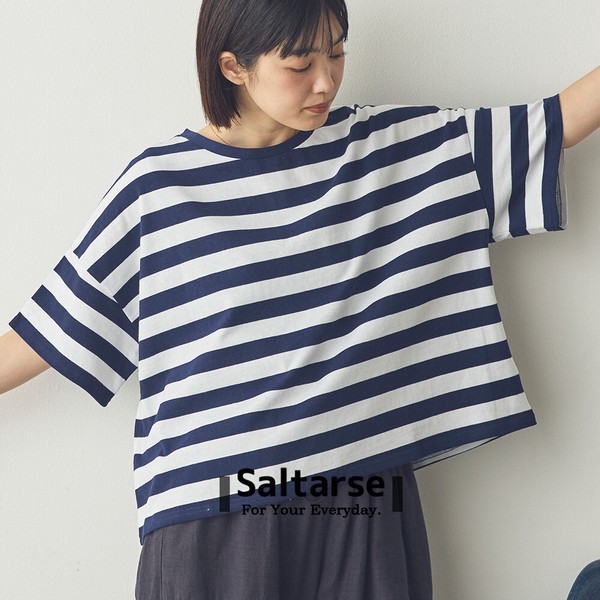 【Saltarse】ボーダーワイドカットソー