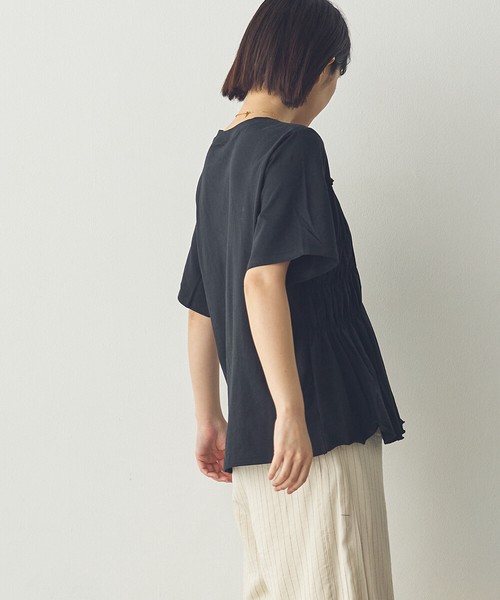【Saltarse】シャーリングフレアカットソー
