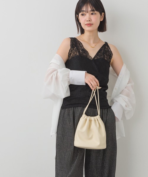 【Petit Fleur】カップ付きレースタンクトップ
