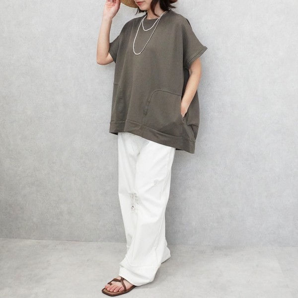 ヘビーオンスヘビーテリープルオーバー ポケット 半袖Tシャツ  ミニ裏毛 2026春夏新作【即納】