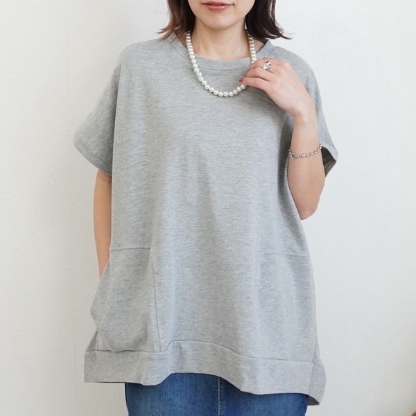 ヘビーオンスヘビーテリープルオーバー ポケット 半袖Tシャツ  ミニ裏毛 2026春夏新作【即納】