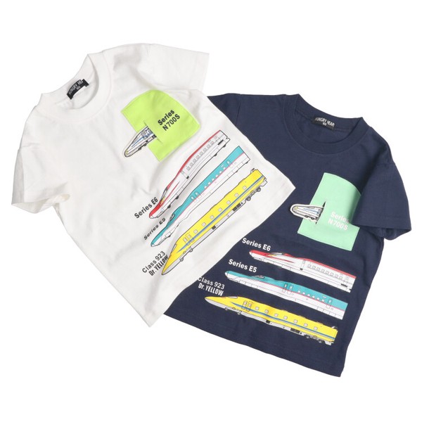 新幹線電車トンネル半袖Tシャツ  V36892  本体綿100％  のぞみ、こまち、はやぶさ、ドクターイエロー