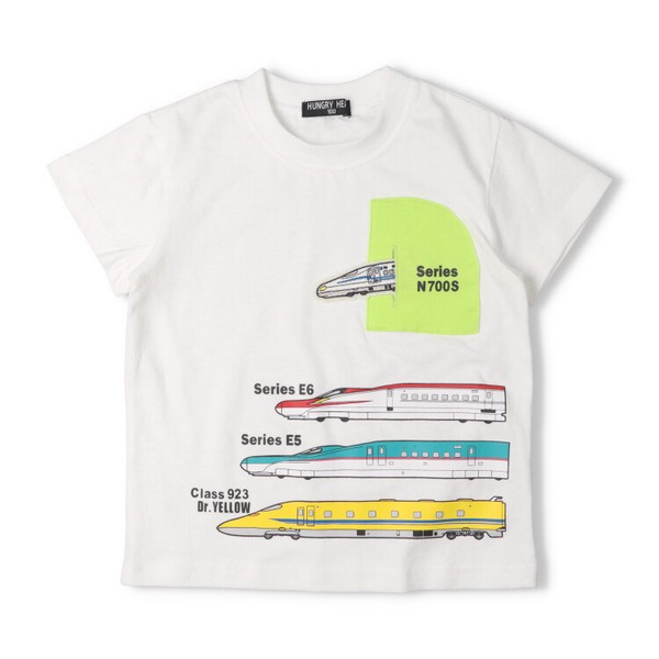 新幹線電車トンネル半袖Tシャツ  V36892  本体綿100％  のぞみ、こまち、はやぶさ、ドクターイエロー