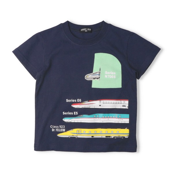 新幹線電車トンネル半袖Tシャツ  V36892  本体綿100％  のぞみ、こまち、はやぶさ、ドクターイエロー