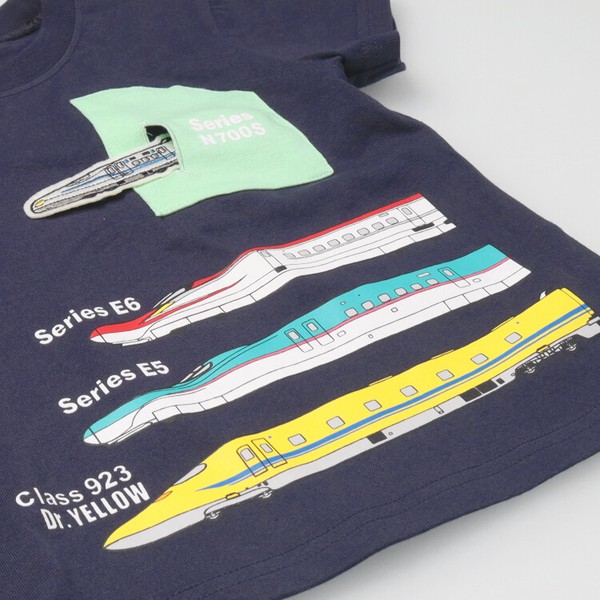 新幹線電車トンネル半袖Tシャツ  V36892  本体綿100％  のぞみ、こまち、はやぶさ、ドクターイエロー