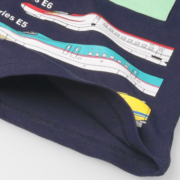 新幹線電車トンネル半袖Tシャツ  V36892  本体綿100％  のぞみ、こまち、はやぶさ、ドクターイエロー