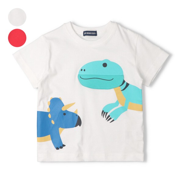 恐竜仕掛け半袖Tシャツ  V36899  本体綿100％  大きなプリント  恐竜が口を開ける仕掛けが楽しい  ギフト