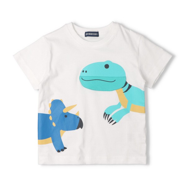 恐竜仕掛け半袖Tシャツ  V36899  本体綿100％  大きなプリント  恐竜が口を開ける仕掛けが楽しい  ギフト