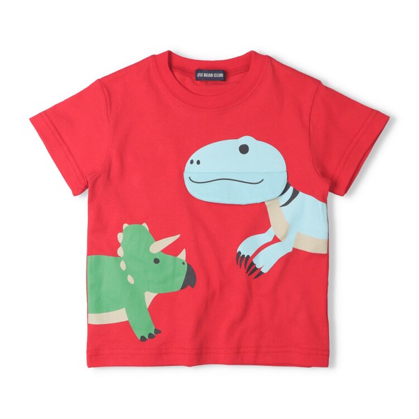 恐竜仕掛け半袖Tシャツ  V36899  本体綿100％  大きなプリント  恐竜が口を開ける仕掛けが楽しい  ギフト