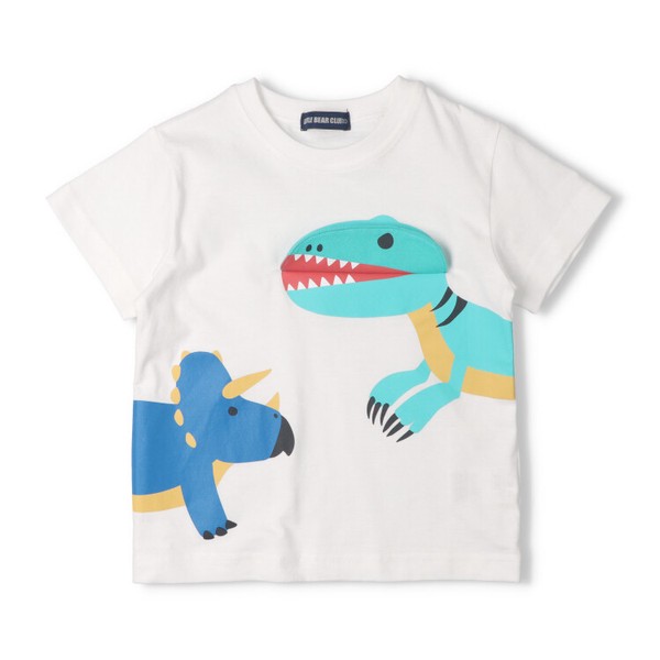 恐竜仕掛け半袖Tシャツ  V36899  本体綿100％  大きなプリント  恐竜が口を開ける仕掛けが楽しい  ギフト