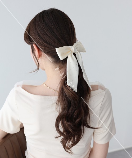 2026新作【スタッズサテンリボンポニーフック】ヘアフック　ヘアアクセサリー　スタッズ