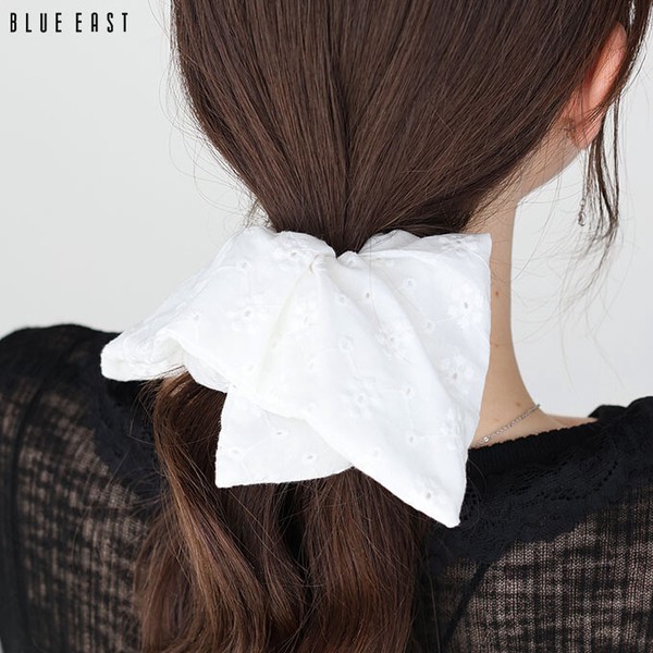 2026新作【コットンレーススクエアシュシュ】シュシュ　ヘアアクセサリー　コットンレース