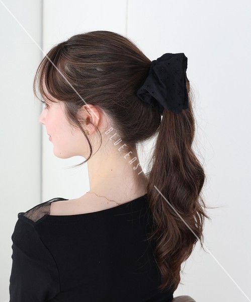 2026新作【コットンレーススクエアシュシュ】シュシュ　ヘアアクセサリー　コットンレース