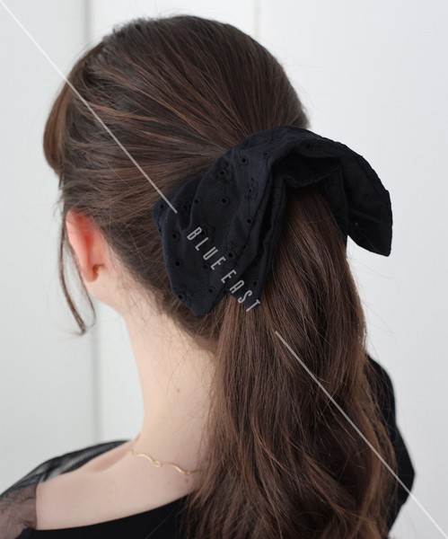 2026新作【コットンレーススクエアシュシュ】シュシュ　ヘアアクセサリー　コットンレース
