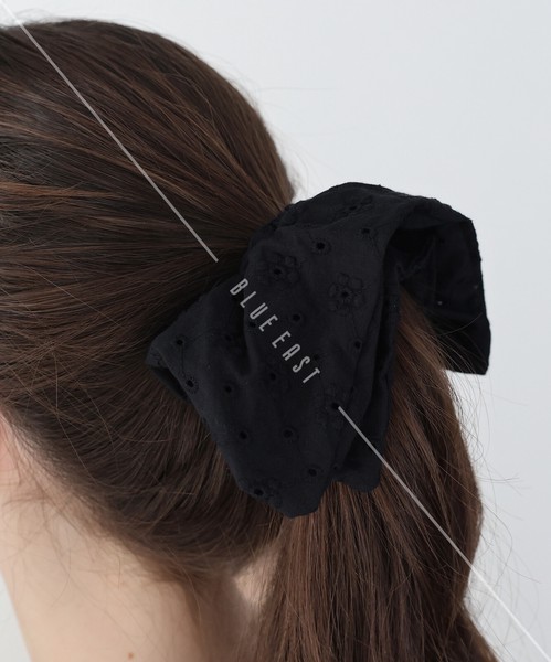 2026新作【コットンレーススクエアシュシュ】シュシュ　ヘアアクセサリー　コットンレース