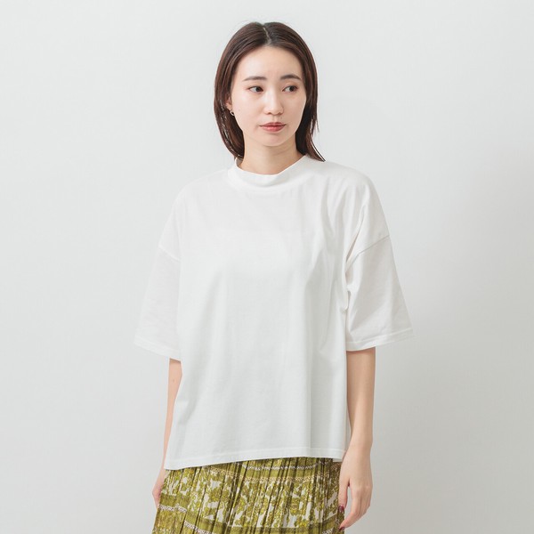 【2026SS新作　接触冷感】首元をきれいに包む◎大人のハイネックワイドTシャツ