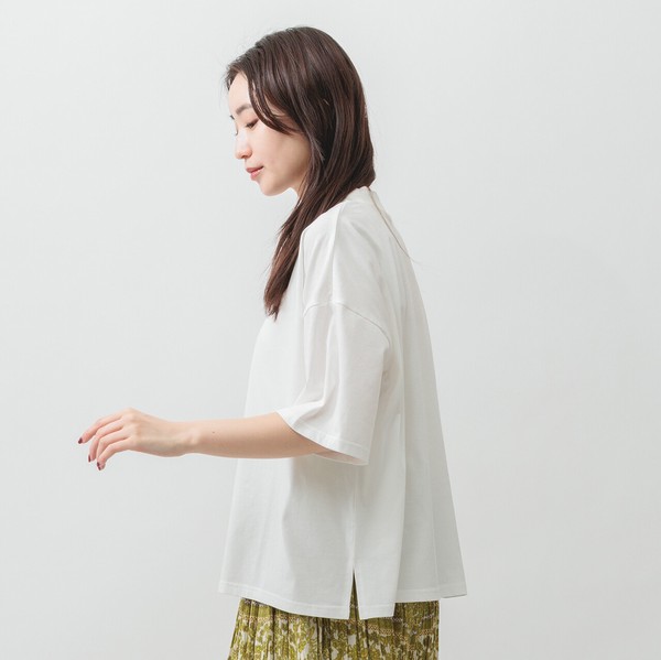 【2026SS新作　接触冷感】首元をきれいに包む◎大人のハイネックワイドTシャツ