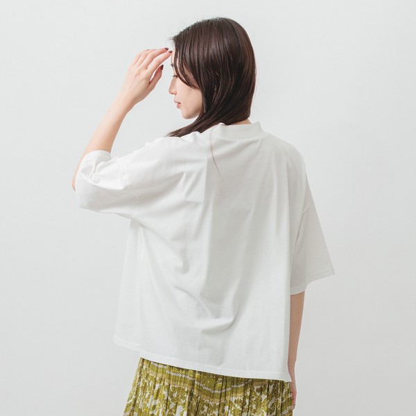【2026SS新作　接触冷感】首元をきれいに包む◎大人のハイネックワイドTシャツ