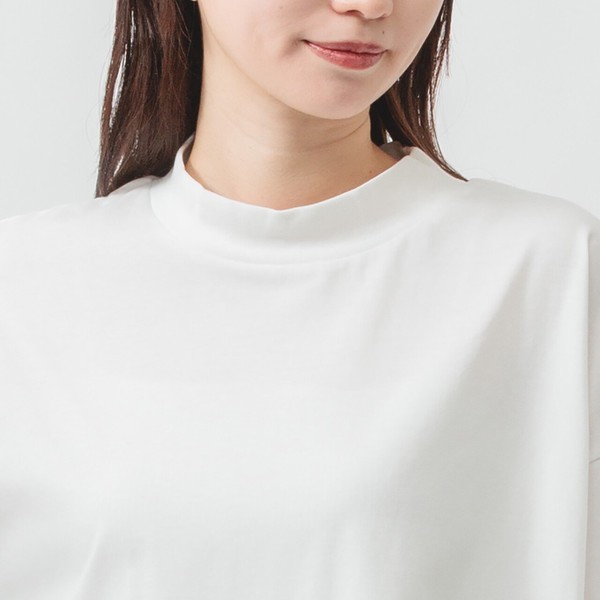 【2026SS新作　接触冷感】首元をきれいに包む◎大人のハイネックワイドTシャツ