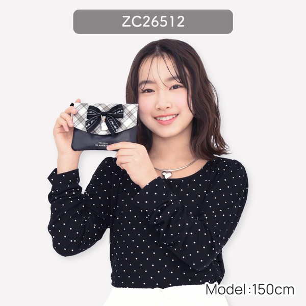 Coboca+合皮マルチポケット / 合皮 移動ポケット ポシェット シマエナガ ガーリー チェック柄 2026新作